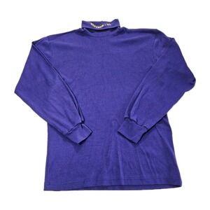 Vintage 90's NFL Minnesota Vikings Football Turtle Neck Long Sleeve Purple Sz XL